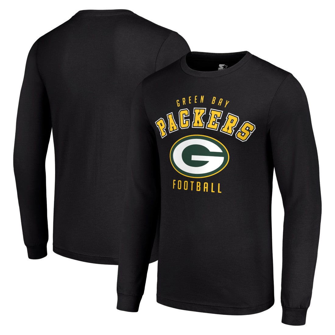 Green Bay Packers Starter Long Sleeve T-Shirt - Black T-shirts