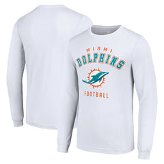 Miami Dolphins Starter Long Sleeve T-Shirt - White T-shirts
