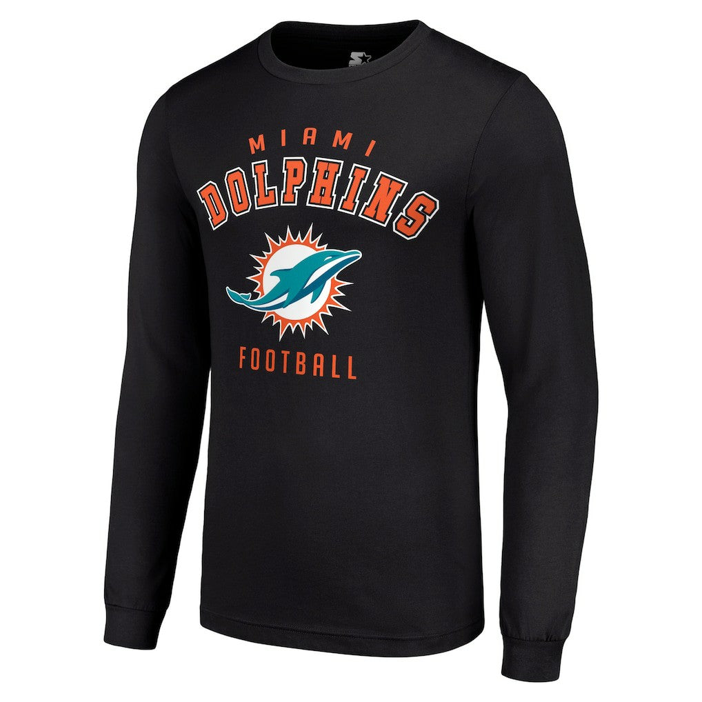 Miami Dolphins Starter Long Sleeve T-Shirt - Black T-shirts