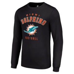 Miami Dolphins Starter Long Sleeve T-Shirt - Black T-shirts