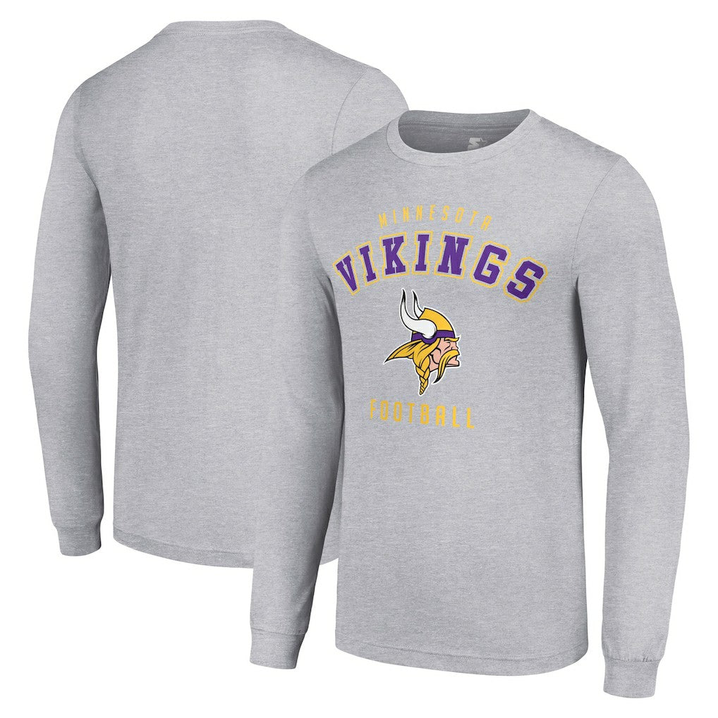Minnesota Vikings Starter Long Sleeve T-Shirt - Heather Gray T-shirts