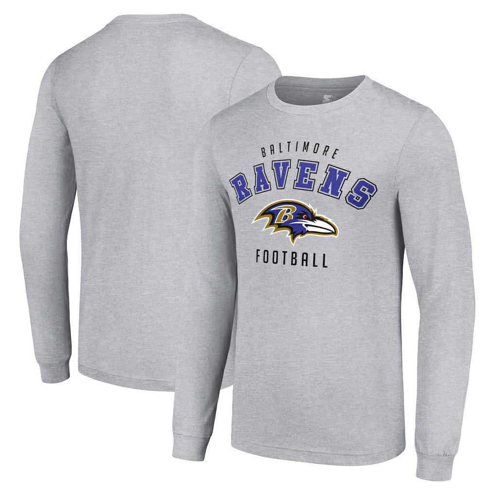 Baltimore Ravens Starter Long Sleeve T-Shirt - Heather Gray T-shirts