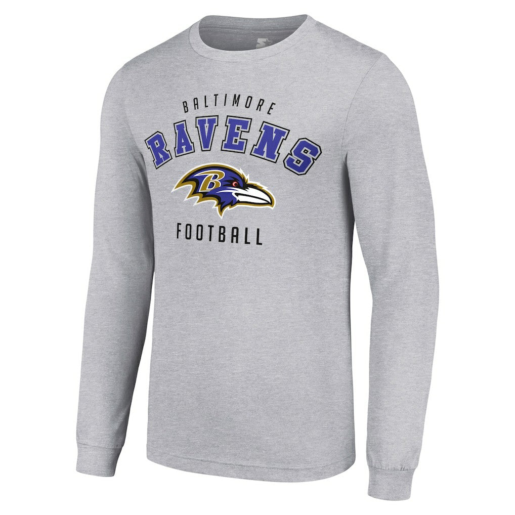 Baltimore Ravens Starter Long Sleeve T-Shirt - Heather Gray T-shirts