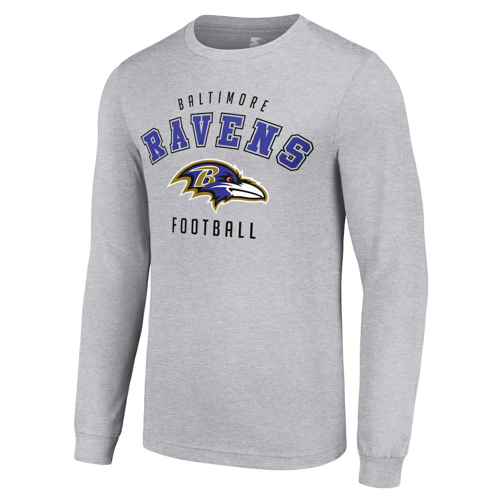 Baltimore Ravens Starter Long Sleeve T-Shirt - Heather Gray T-shirts