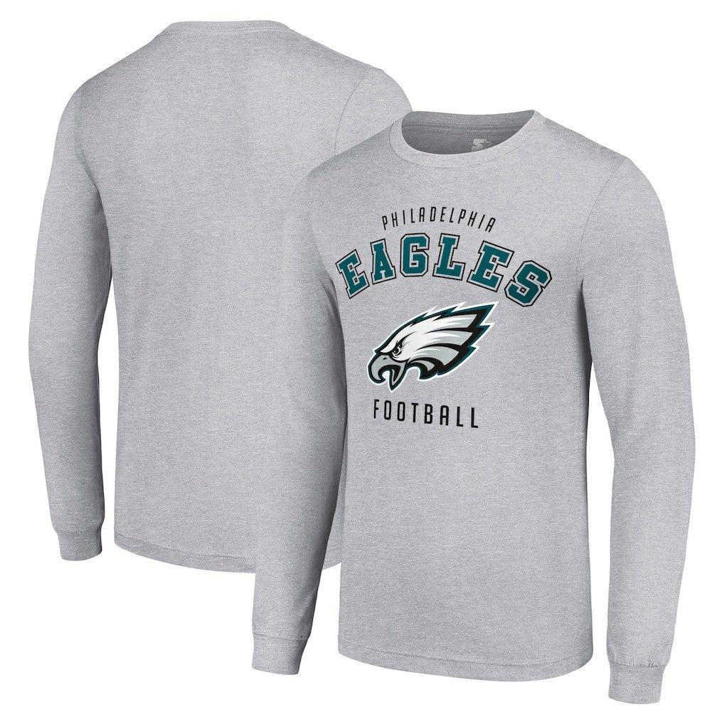 Philadelphia Eagles Starter Long Sleeve T-Shirt - Heather Gray T-shirts