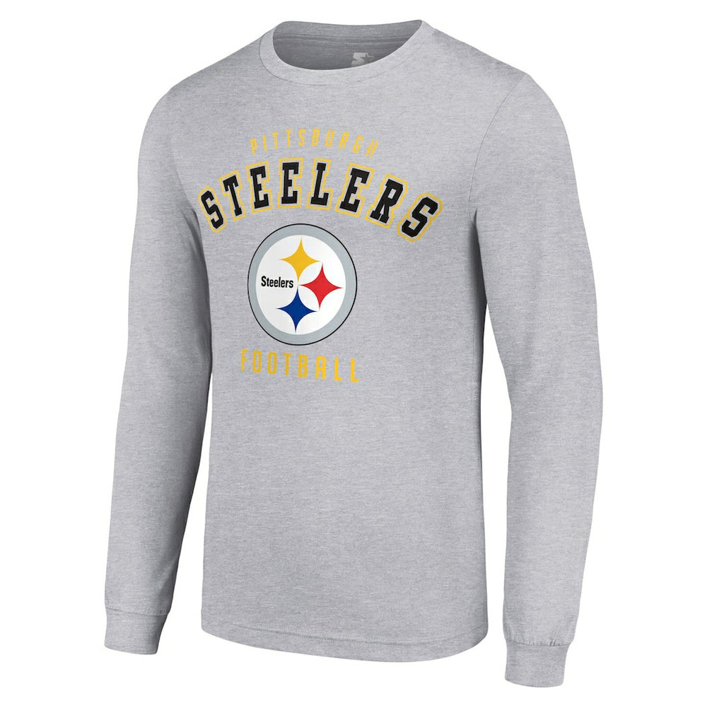 Pittsburgh Steelers Starter Long Sleeve T-Shirt - Heather Gray T-shirts