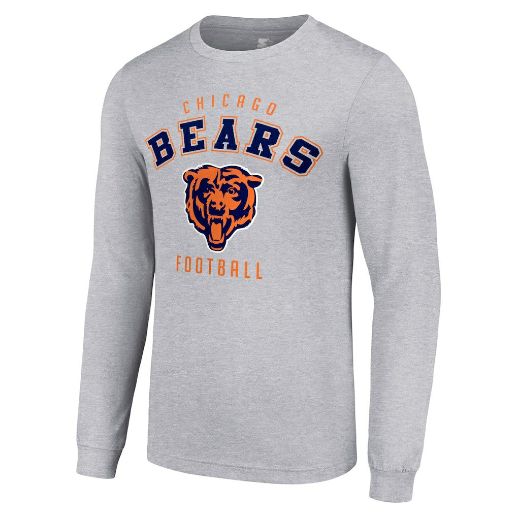 Chicago Bears Starter Long Sleeve T-Shirt - Heather Gray T-shirts
