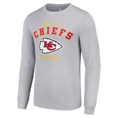 Kansas City Chiefs Starter Long Sleeve T-Shirt - Heather Gray T-shirts