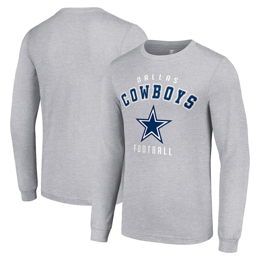 Dallas Cowboys Starter Long Sleeve T-Shirt - Heather Gray T-shirts