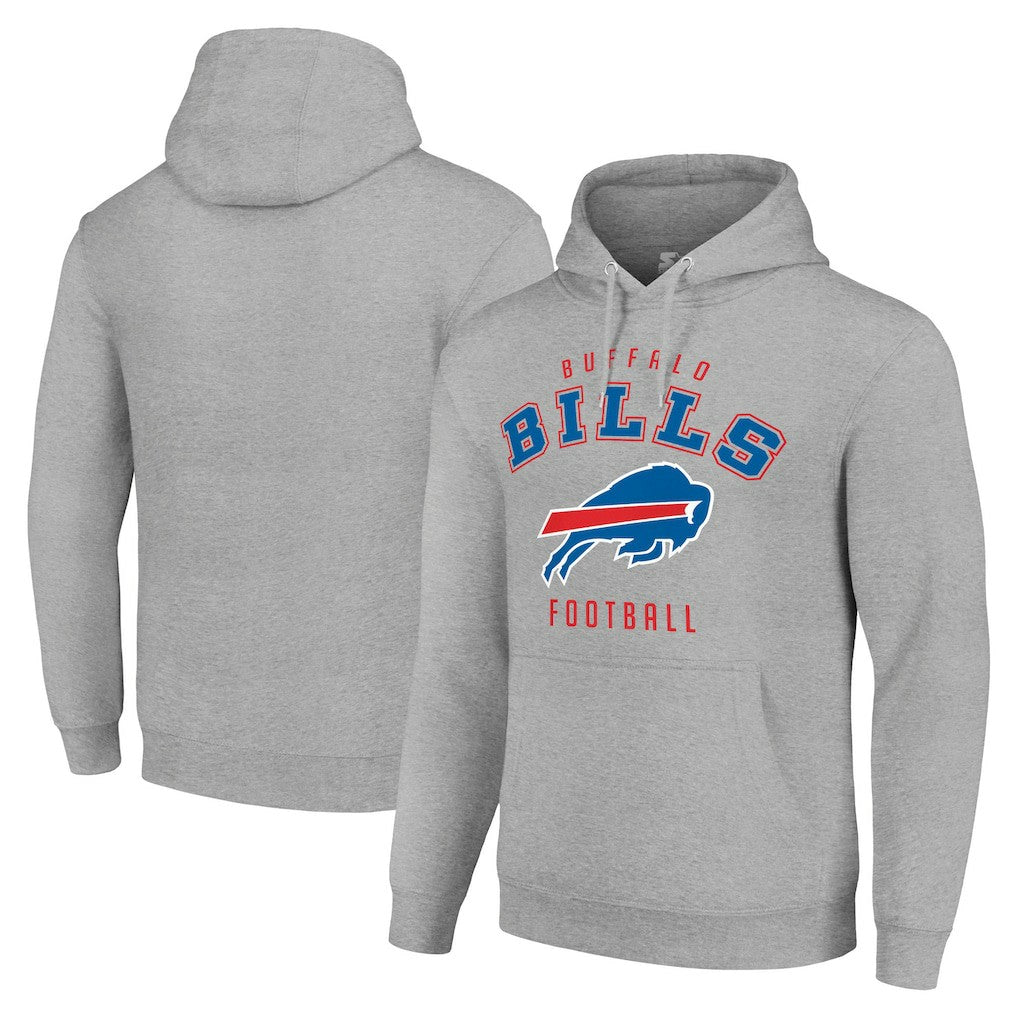 Buffalo Bills Starter Unisex Logo Pullover Hoodie - Heather Gray Hoodies