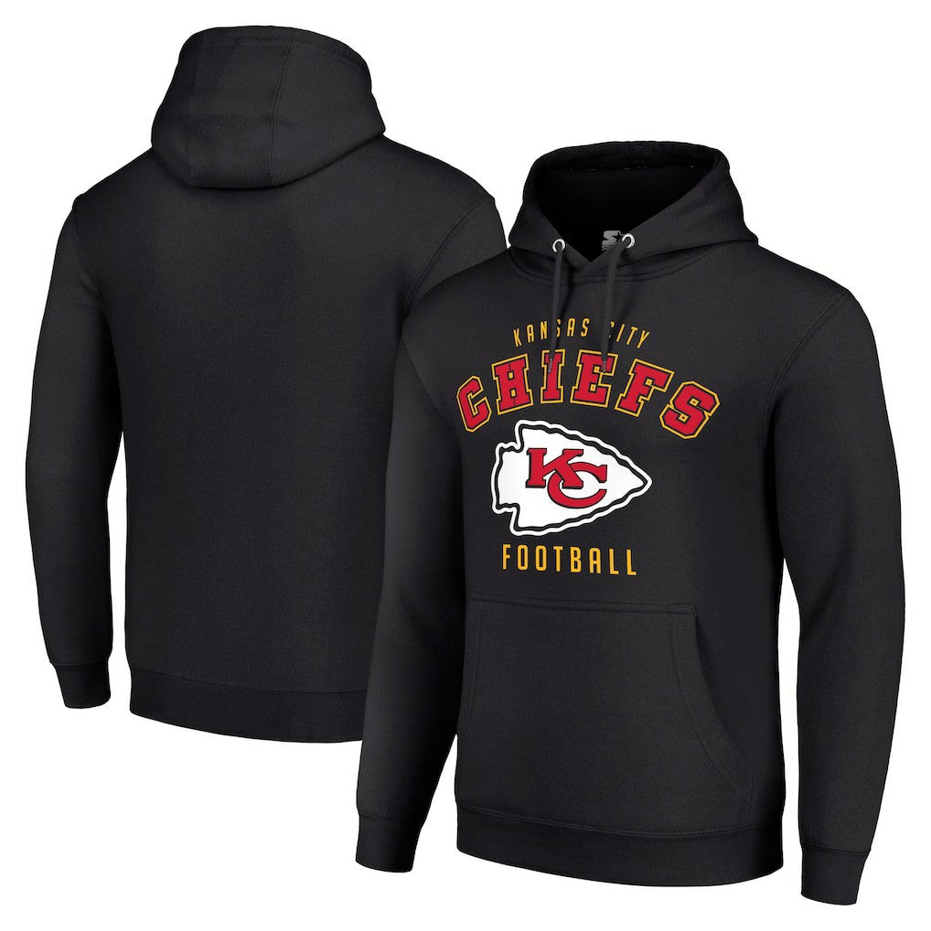 Kansas City Chiefs Starter Unisex Logo Pullover Hoodie - Black Hoodies