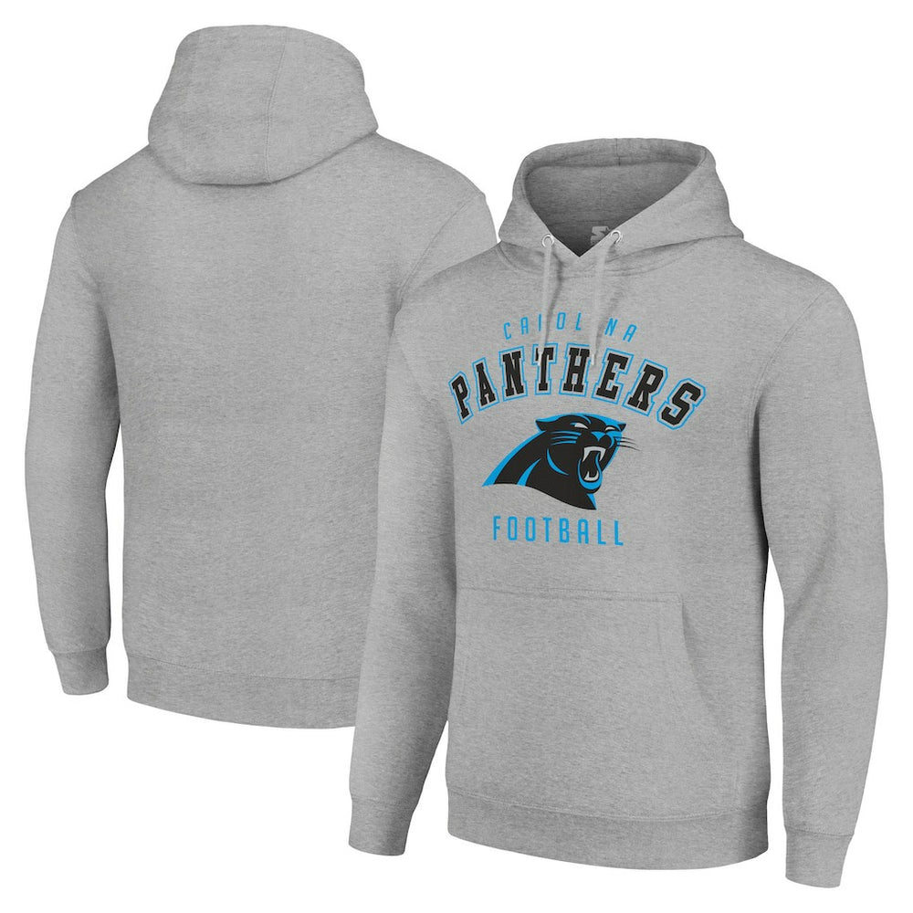 Carolina Panthers Starter Unisex Logo Pullover Hoodie - Heather Gray Hoodies