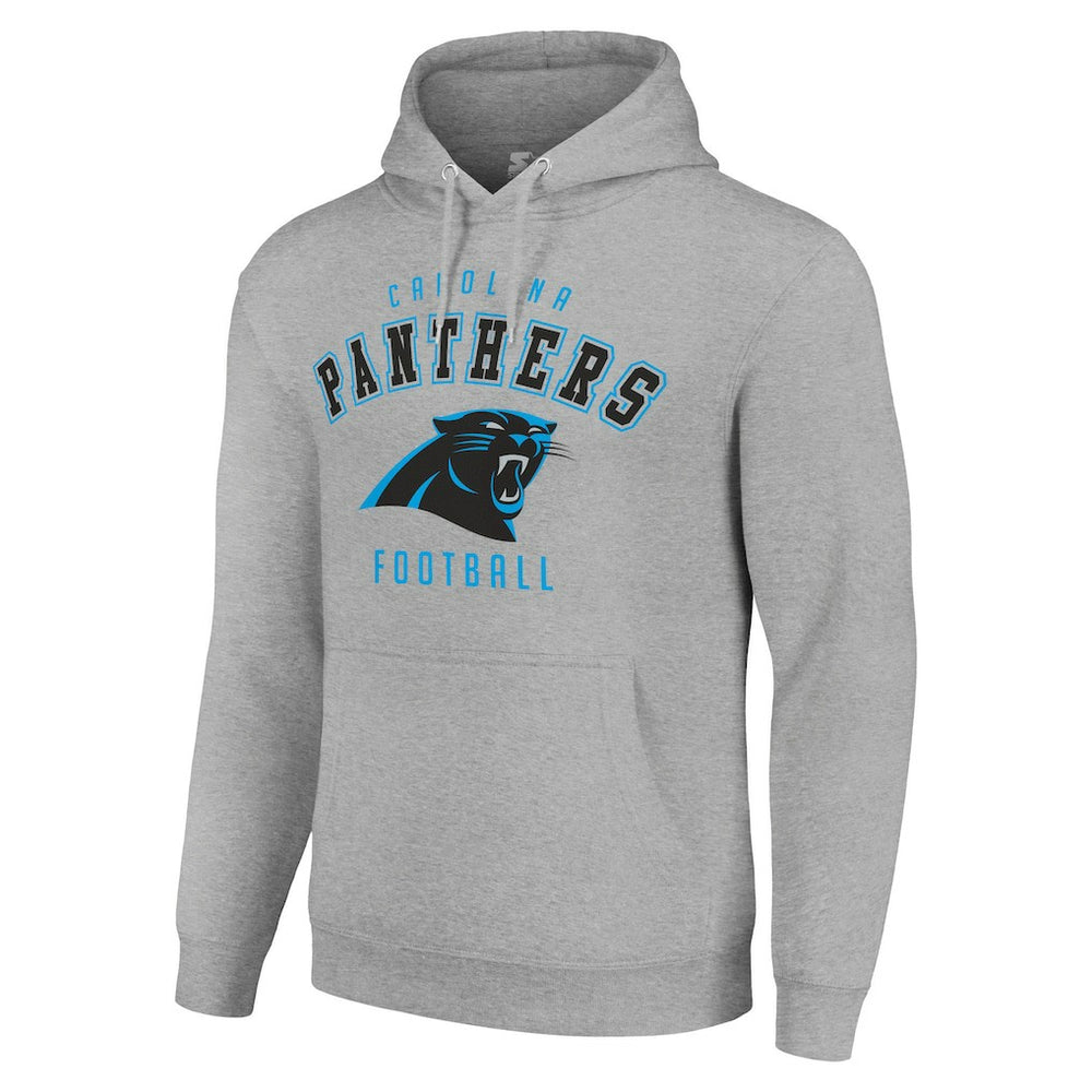 Carolina Panthers Starter Unisex Logo Pullover Hoodie - Heather Gray Hoodies