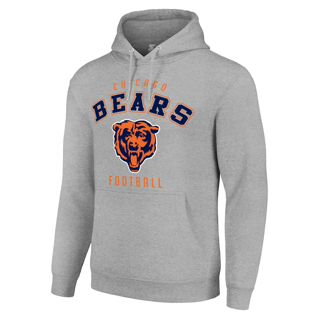 Chicago Bears Starter Unisex Logo Pullover Hoodie - Heather Gray Hoodies