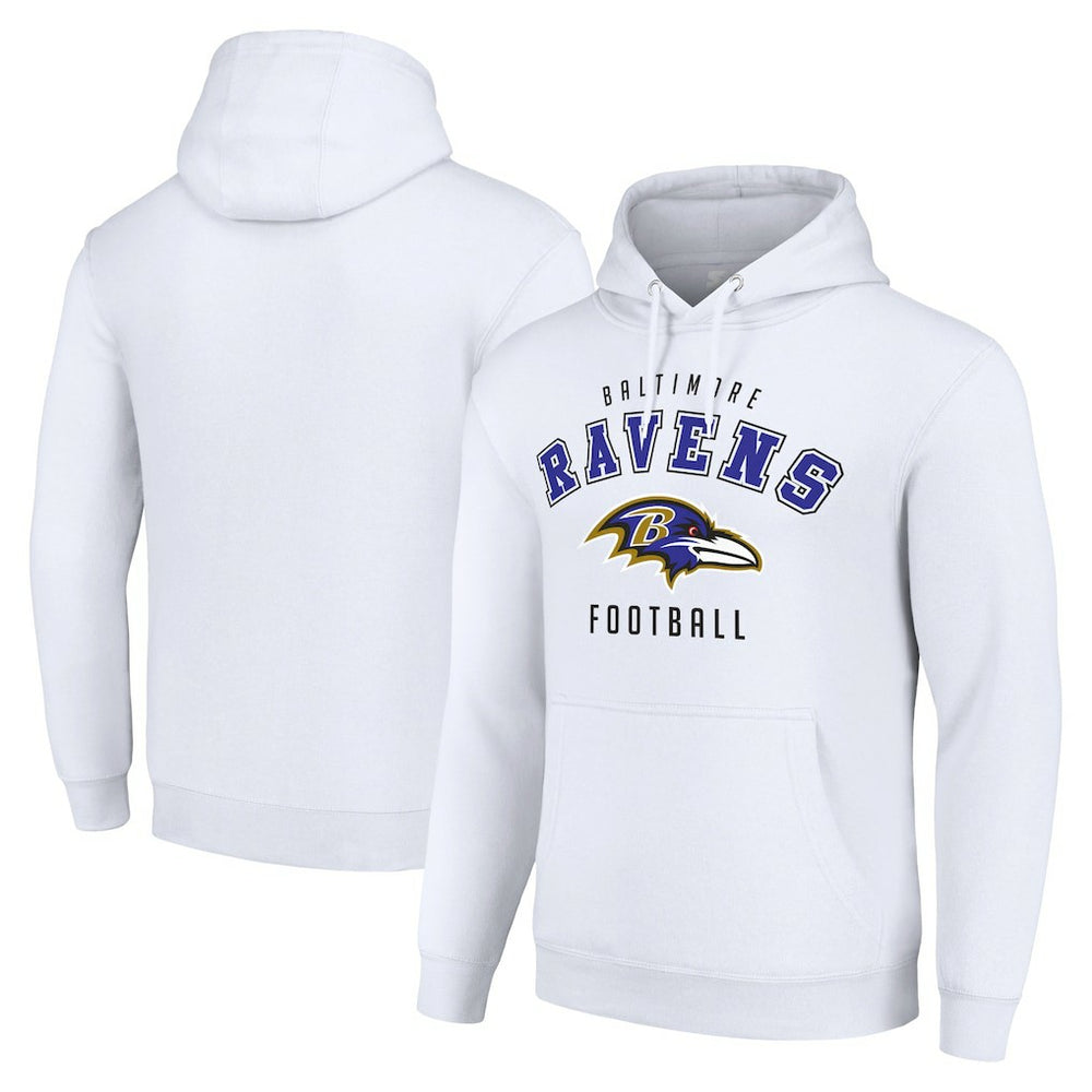 Baltimore Ravens Starter Unisex Logo Pullover Hoodie - White Hoodies