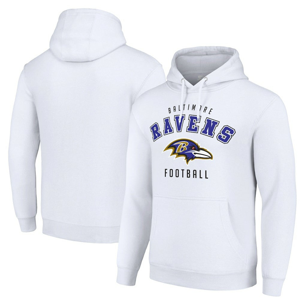 Baltimore Ravens Starter Unisex Logo Pullover Hoodie - White Hoodies