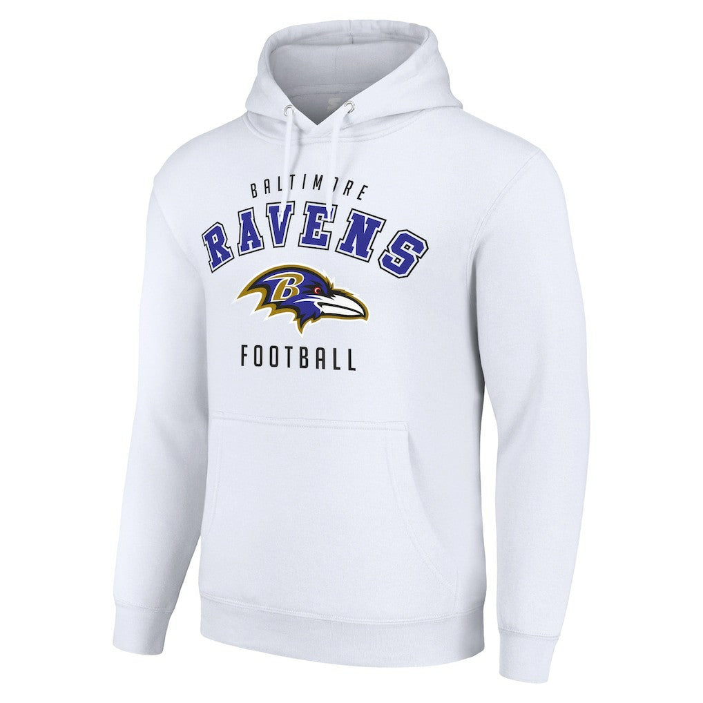Baltimore Ravens Starter Unisex Logo Pullover Hoodie - White Hoodies