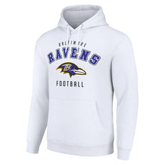 Baltimore Ravens Starter Unisex Logo Pullover Hoodie - White Hoodies
