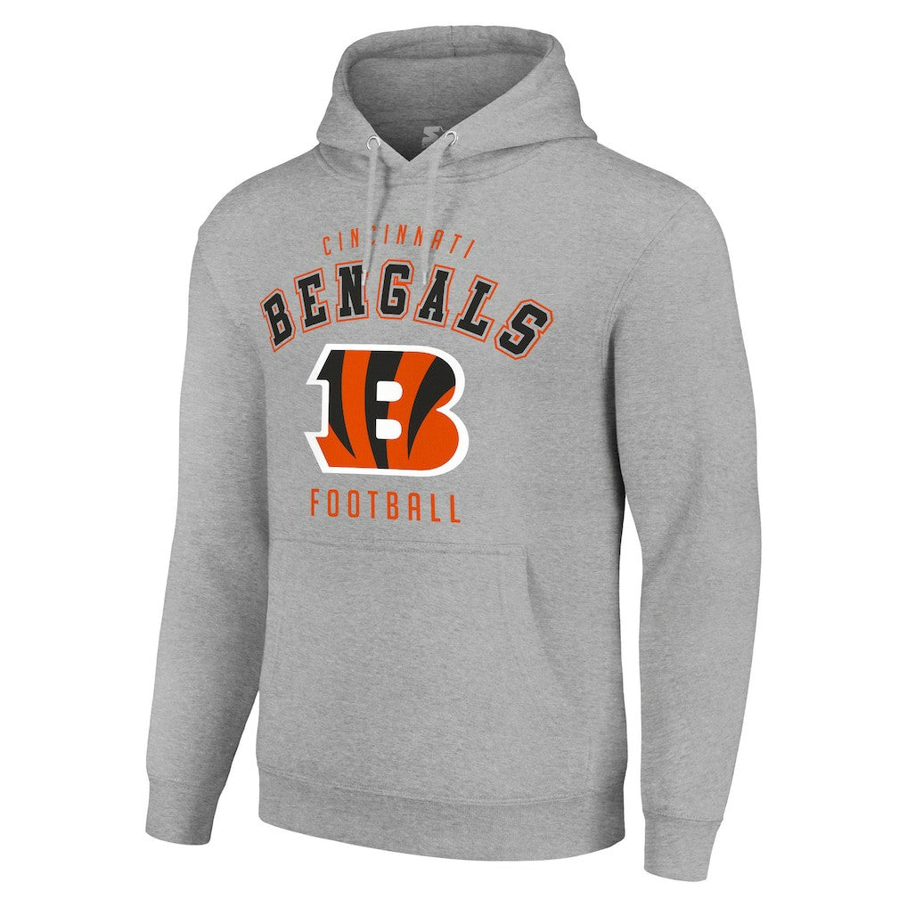 Cincinnati Bengals Starter Unisex Logo Pullover Hoodie - Heather Gray Hoodies