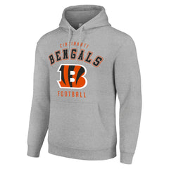 Cincinnati Bengals Starter Unisex Logo Pullover Hoodie - Heather Gray Hoodies