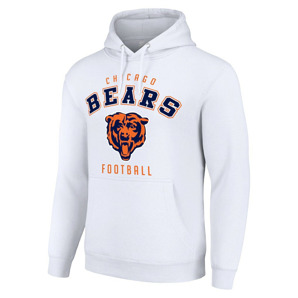 Chicago Bears Starter Unisex Logo Pullover Hoodie - White Hoodies