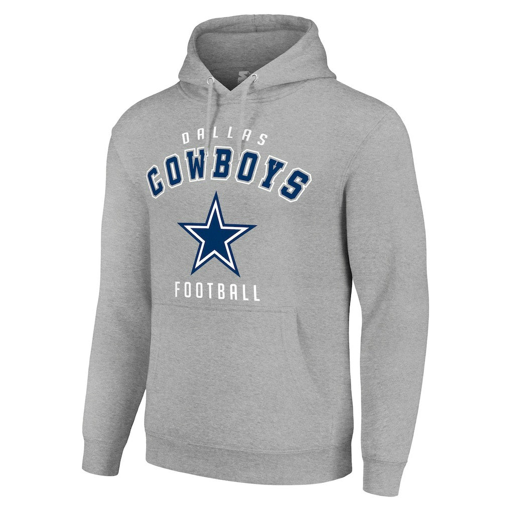 Dallas Cowboys Starter Unisex Logo Pullover Hoodie - Heather Gray Hoodies