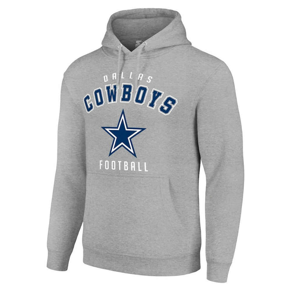 Dallas Cowboys Starter Unisex Logo Pullover Hoodie - Heather Gray Hoodies