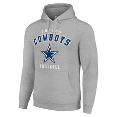 Dallas Cowboys Starter Unisex Logo Pullover Hoodie - Heather Gray Hoodies