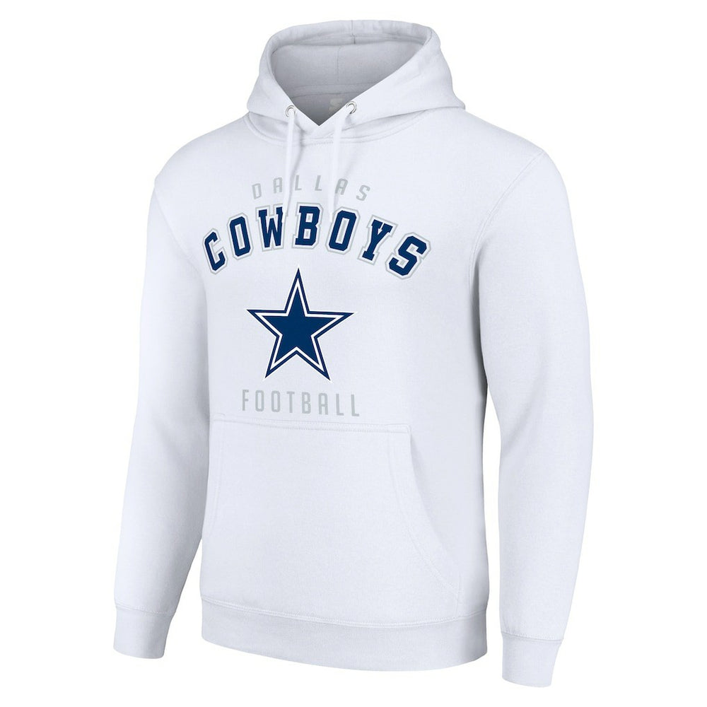 Dallas Cowboys Starter Unisex Logo Pullover Hoodie - White Hoodies
