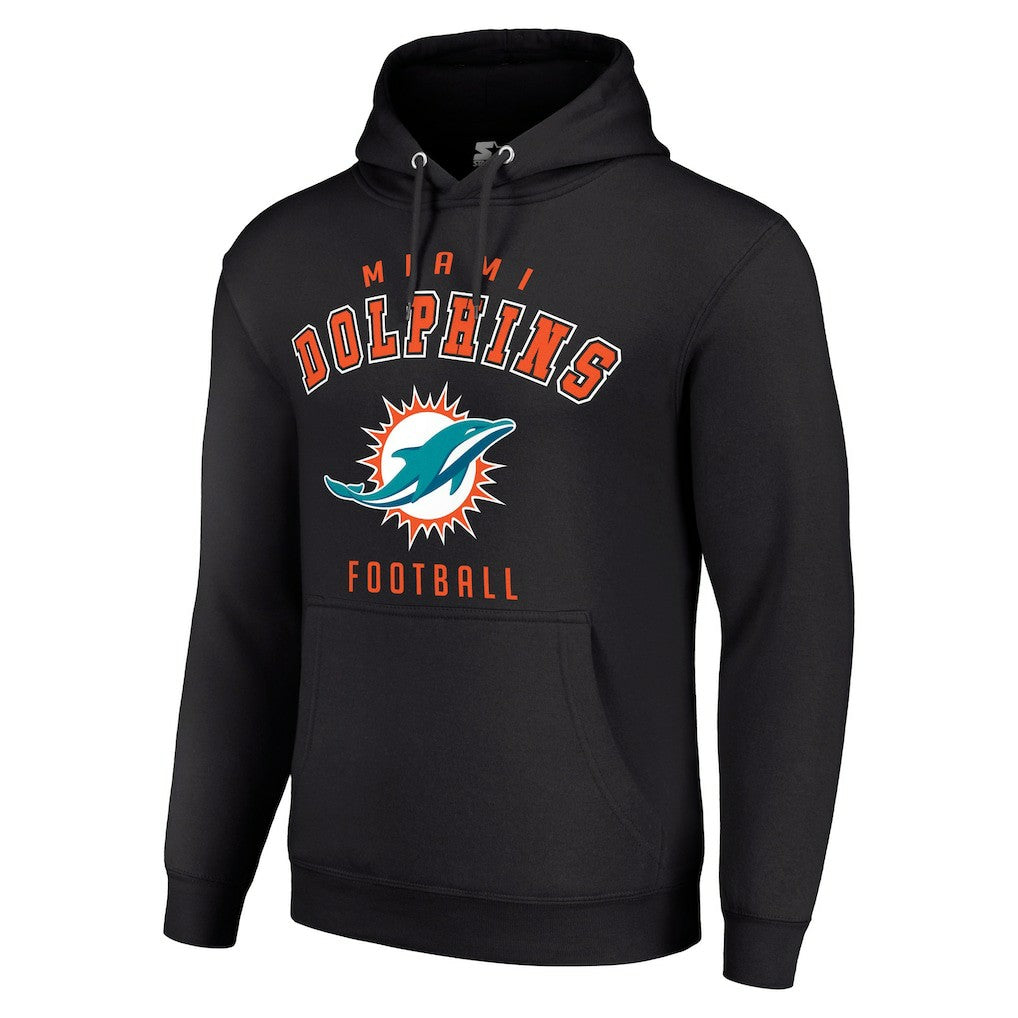Miami Dolphins Starter Unisex Logo Pullover Hoodie - Black Hoodies
