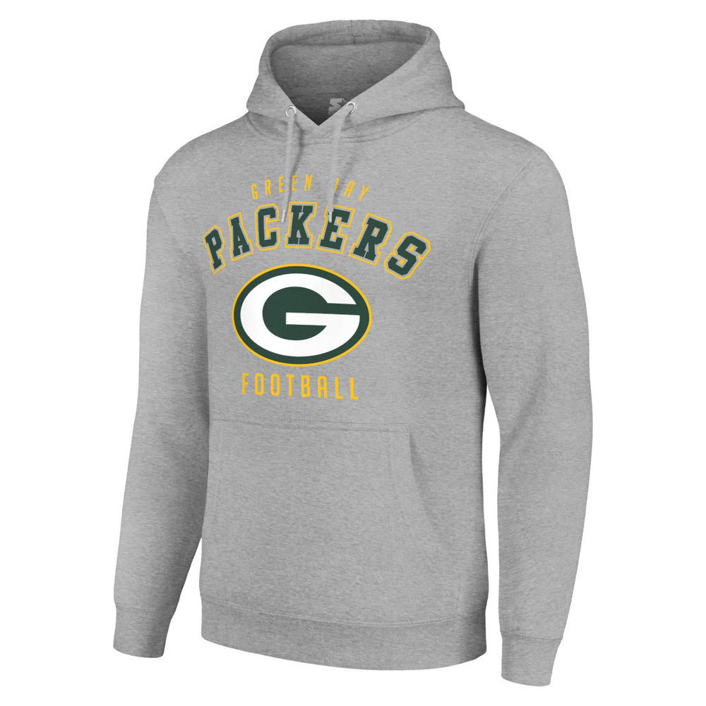 Green Bay Packers Starter Unisex Logo Pullover Hoodie - Heather Gray Hoodies