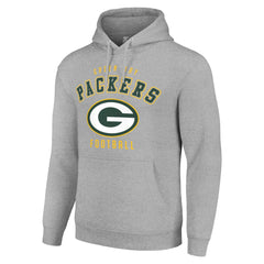 Green Bay Packers Starter Unisex Logo Pullover Hoodie - Heather Gray Hoodies