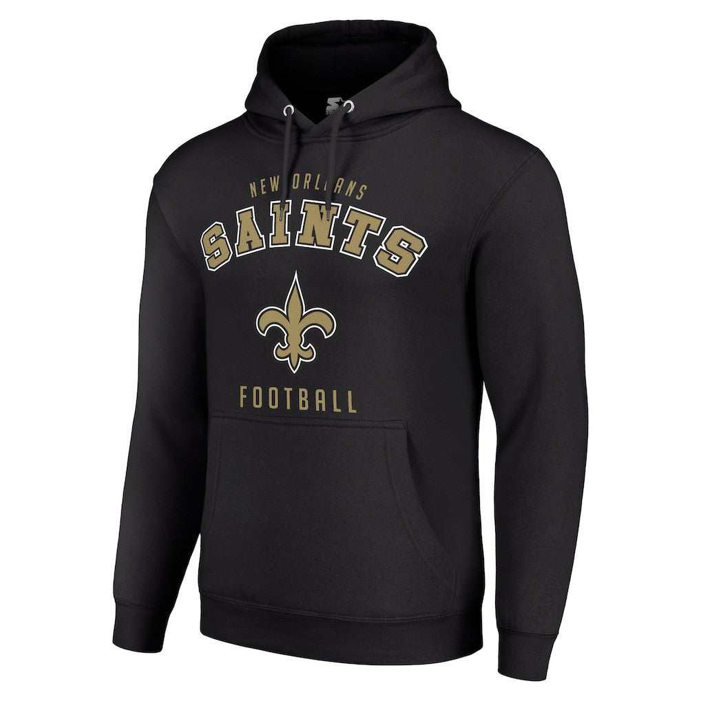 New Orleans Saints Starter Unisex Logo Pullover Hoodie - Black Hoodies