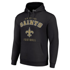 New Orleans Saints Starter Unisex Logo Pullover Hoodie - Black Hoodies