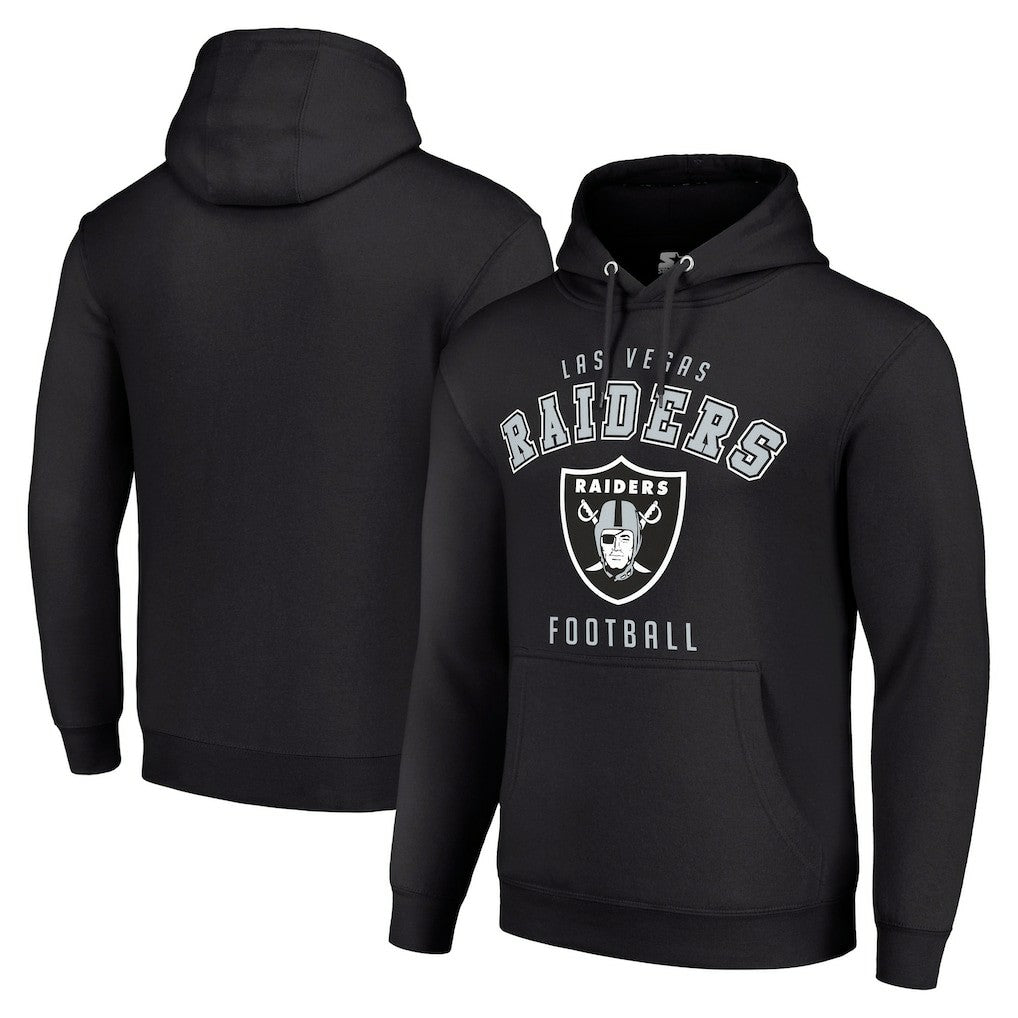 Las Vegas Raiders Starter Unisex Logo Pullover Hoodie - Black Hoodies