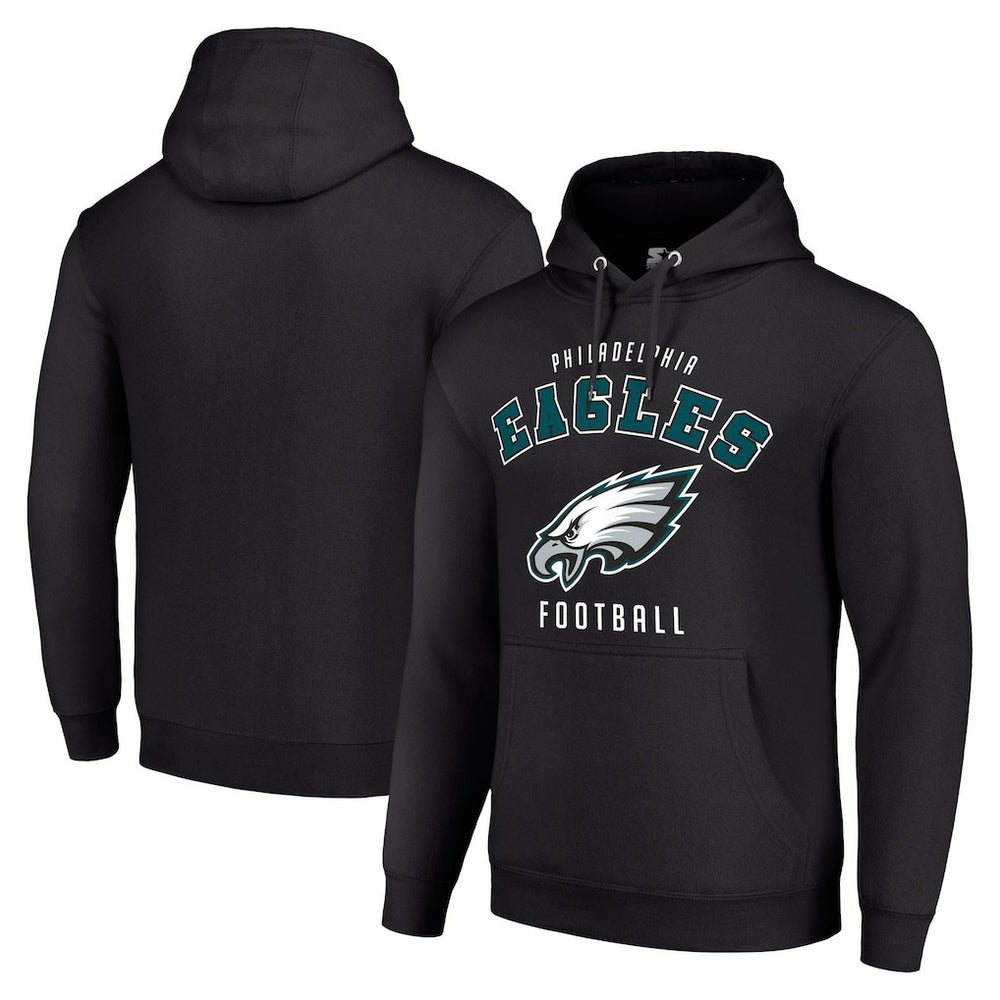 Philadelphia Eagles Starter Unisex Logo Pullover Hoodie - Black Hoodies