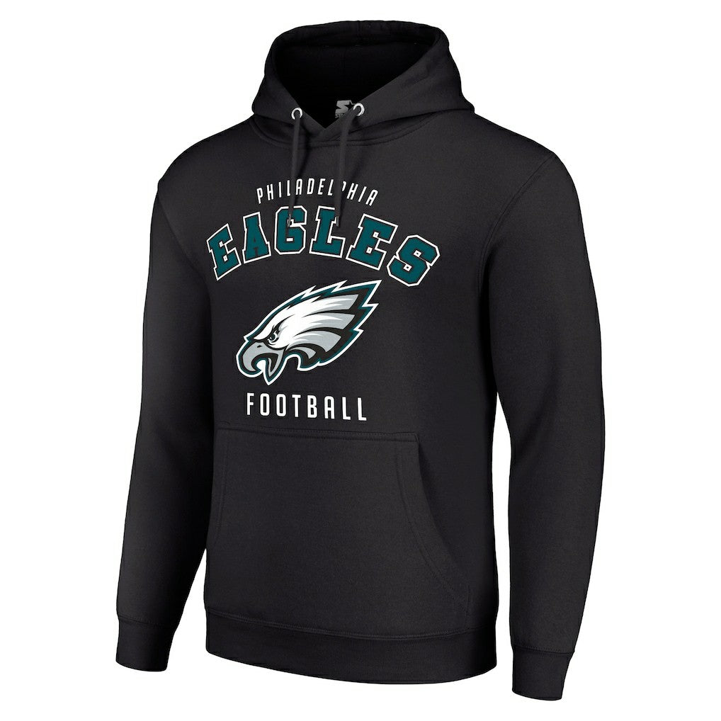 Philadelphia Eagles Starter Unisex Logo Pullover Hoodie - Black Hoodies