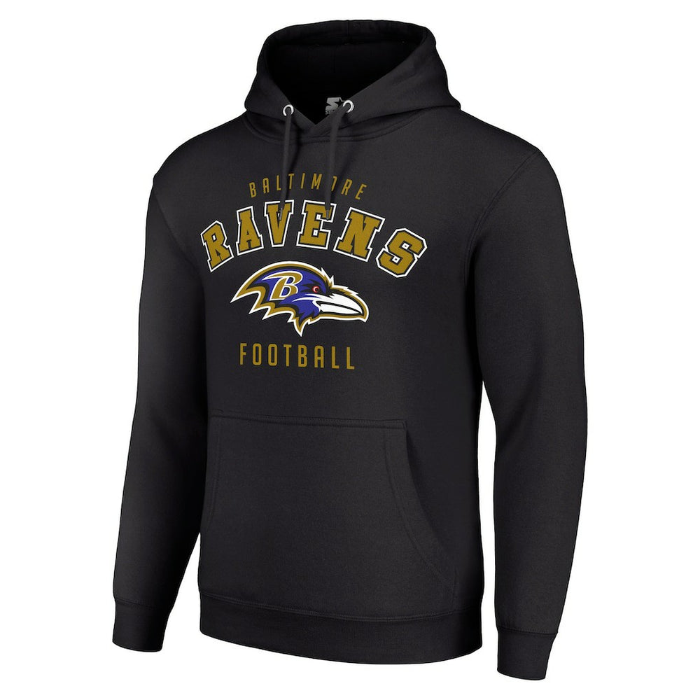 Baltimore Ravens Starter Unisex Logo Pullover Hoodie - Black Hoodies