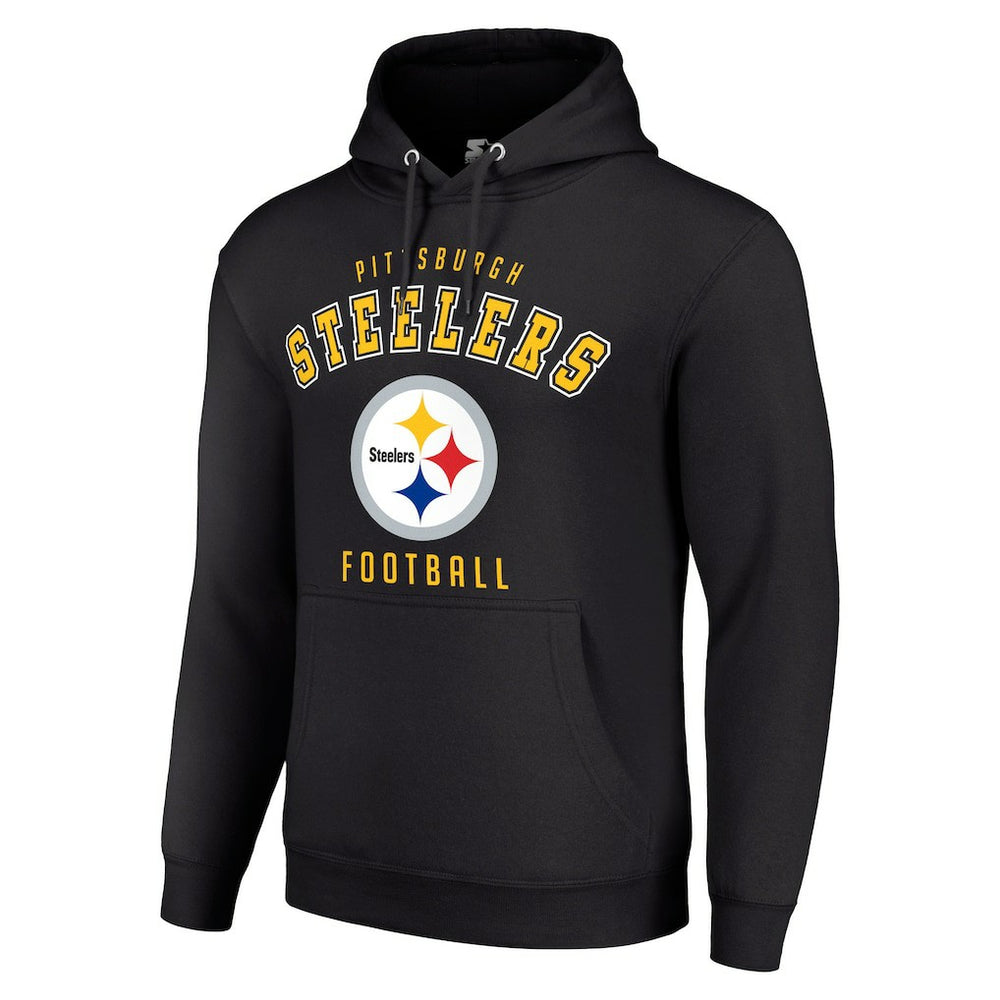 Pittsburgh Steelers Starter Unisex Logo Pullover Hoodie - Black Hoodies