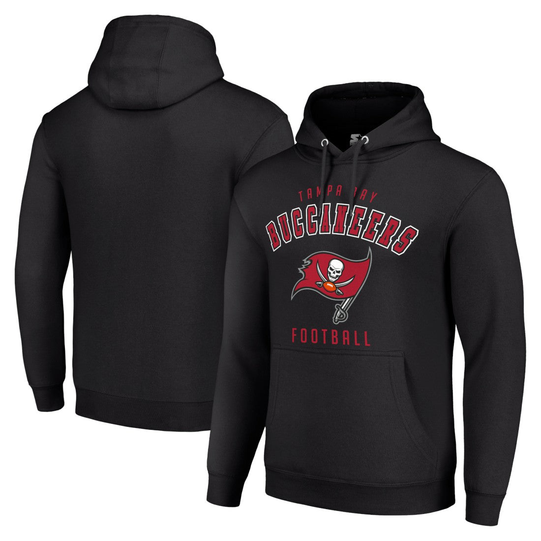 Tampa Bay Buccaneers Starter Unisex Logo Pullover Hoodie - Black Hoodies