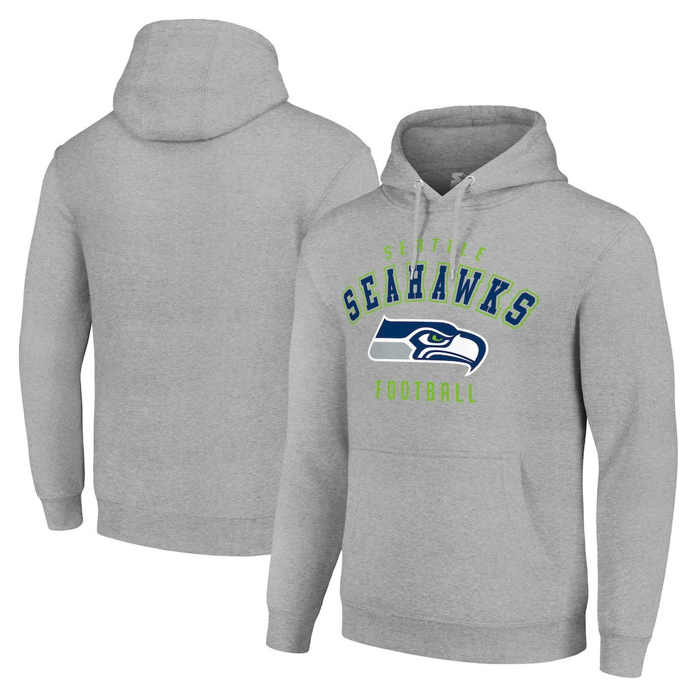 Seattle Seahawks Starter Unisex Logo Pullover Hoodie - Heather Gray Hoodies