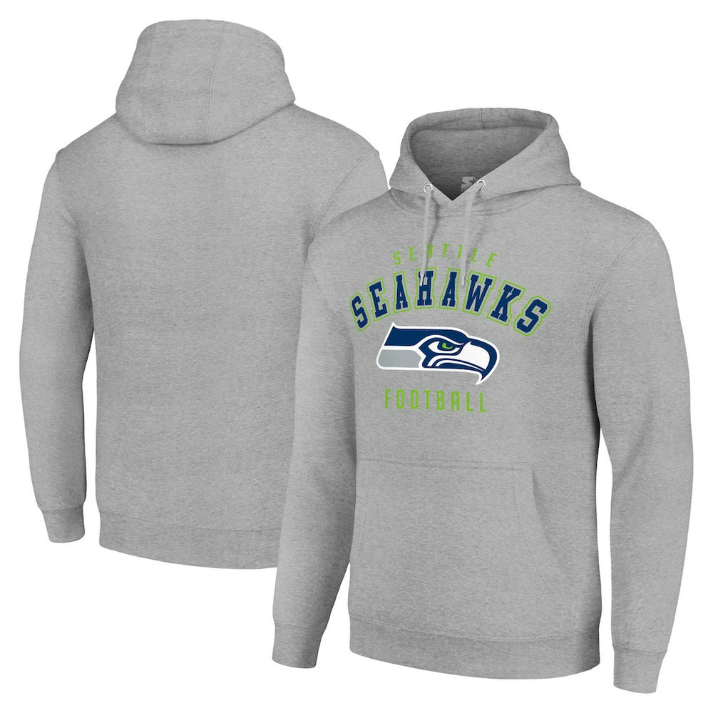 Seattle Seahawks Starter Unisex Logo Pullover Hoodie - Heather Gray Hoodies
