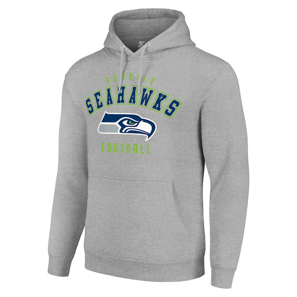 Seattle Seahawks Starter Unisex Logo Pullover Hoodie - Heather Gray Hoodies