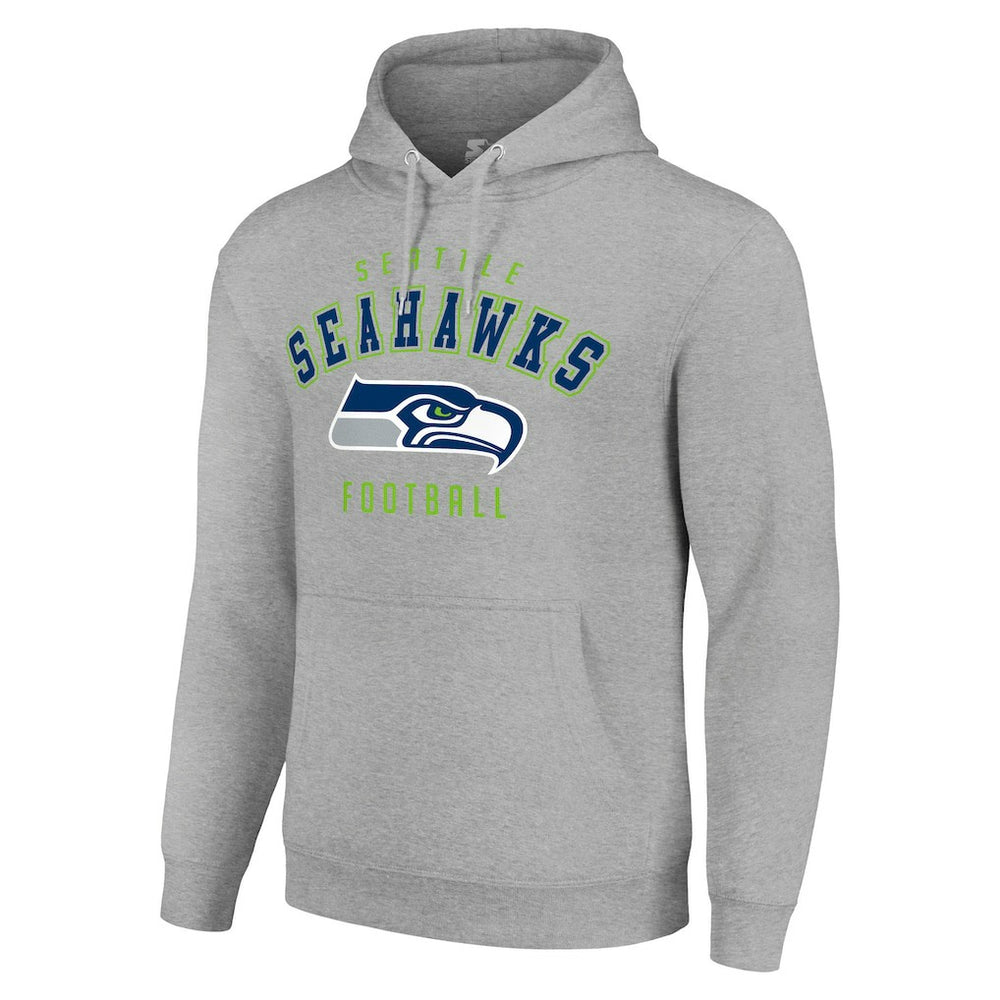 Seattle Seahawks Starter Unisex Logo Pullover Hoodie - Heather Gray Hoodies
