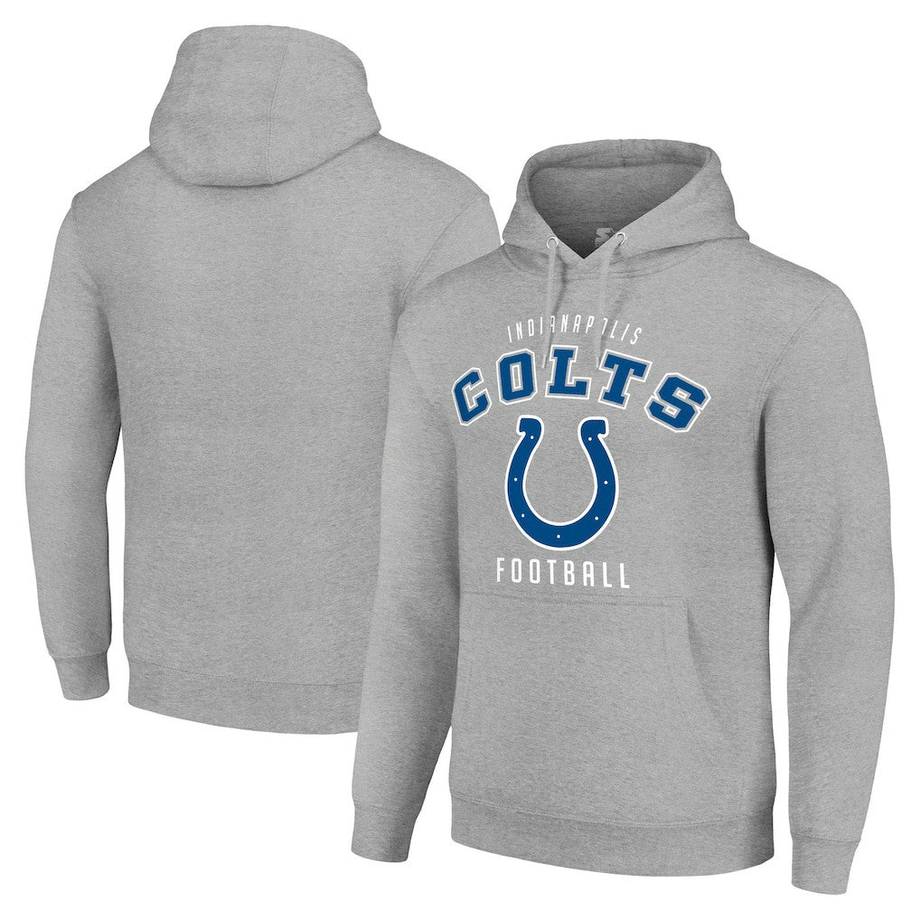Indianapolis Colts Starter Unisex Logo Pullover Hoodie - Heather Gray Hoodies