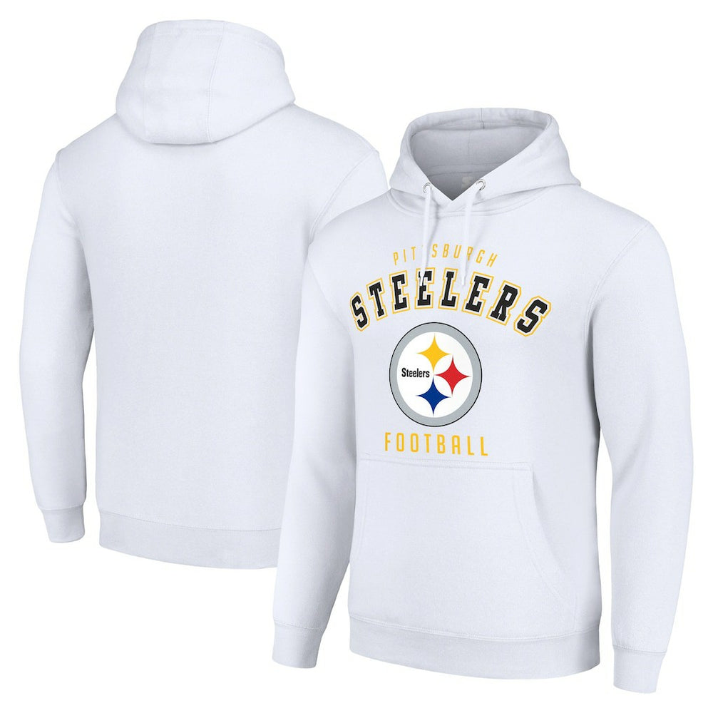 Pittsburgh Steelers Starter Unisex Logo Pullover Hoodie - White Hoodies