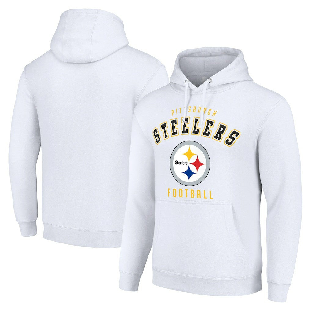 Pittsburgh Steelers Starter Unisex Logo Pullover Hoodie - White Hoodies