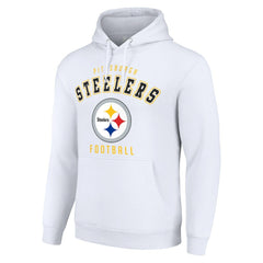 Pittsburgh Steelers Starter Unisex Logo Pullover Hoodie - White Hoodies