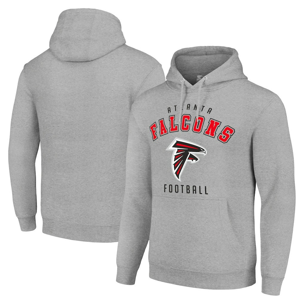 Atlanta Falcons Starter Unisex Logo Pullover Hoodie - Heather Gray Hoodies