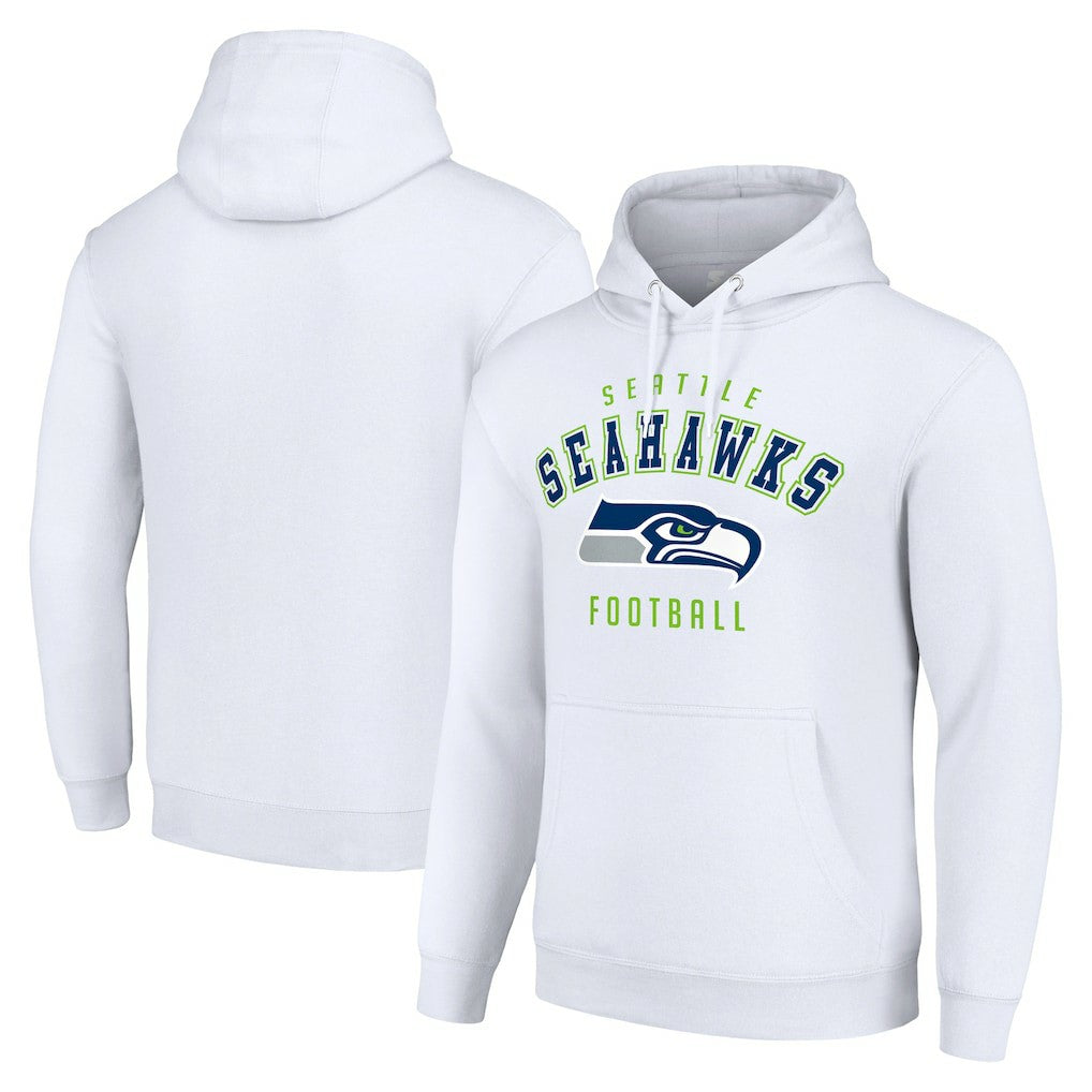 Seattle Seahawks Starter Unisex Logo Pullover Hoodie - White Hoodies
